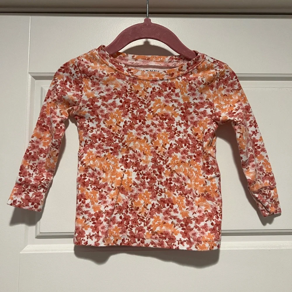 $7 ADD ON Old Navy‎ Shirt Floral Long Sleeve tee 2T Ditsy H&m Zara cat and Jack